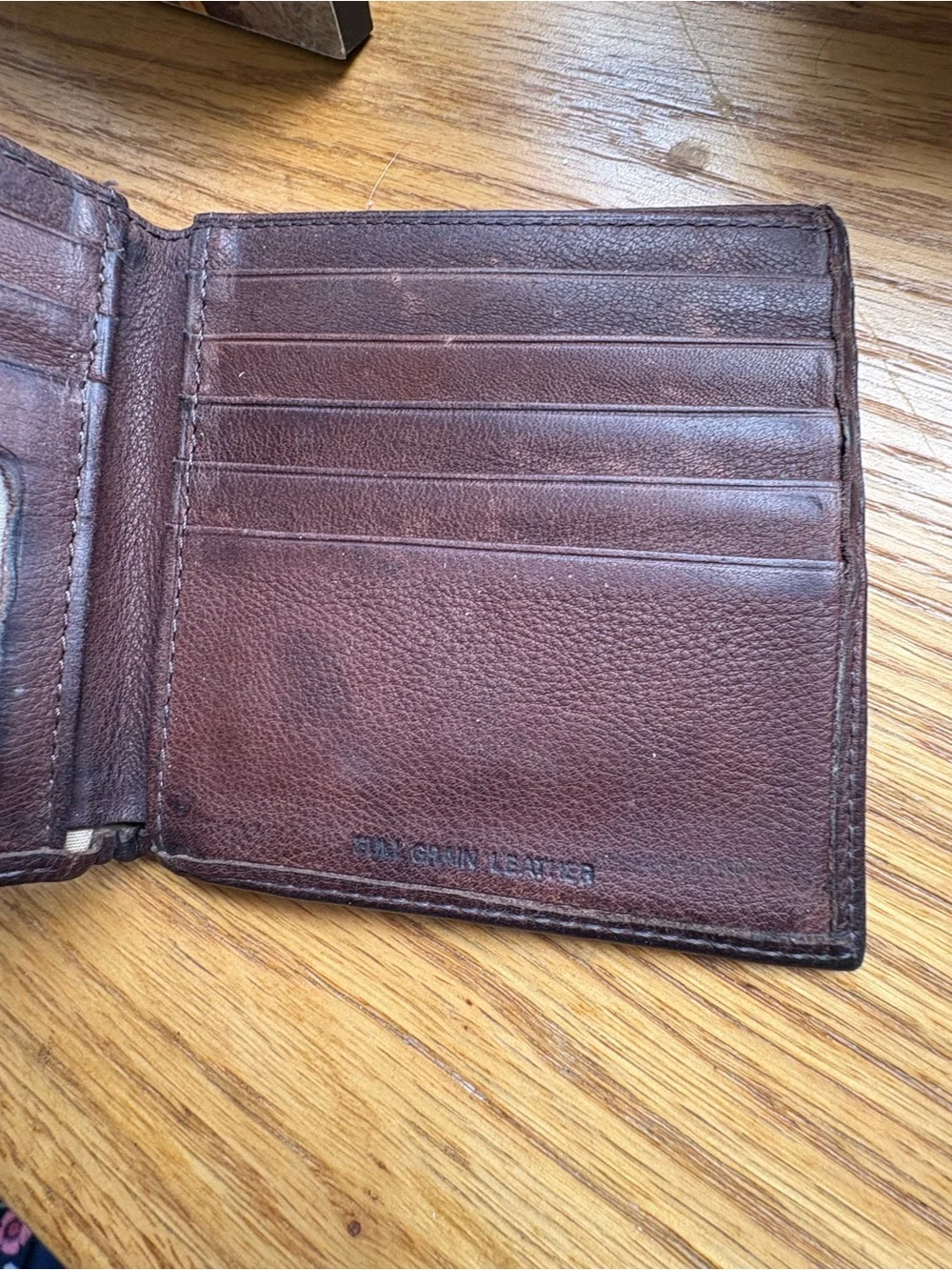 Brown Leather Men's Bi-Fold Wallet beautifully aged